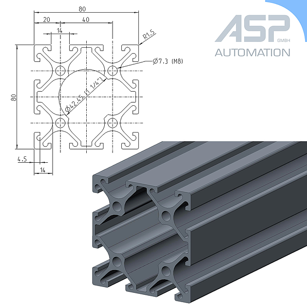 Der Profilbaukasten aus Aluminium von ASP garantiert maximale Stabilität und Sicherheit.